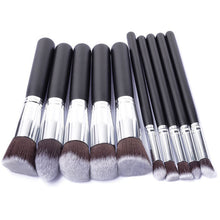 Load image into Gallery viewer, Silver/Golden Makeup Brushes