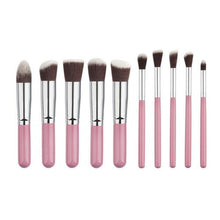 Load image into Gallery viewer, Silver/Golden Makeup Brushes
