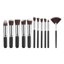 Load image into Gallery viewer, Silver/Golden Makeup Brushes