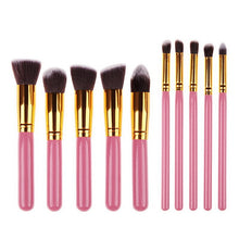 Load image into Gallery viewer, Silver/Golden Makeup Brushes