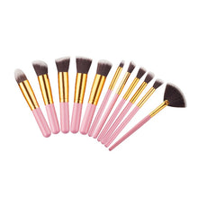 Load image into Gallery viewer, Silver/Golden Makeup Brushes