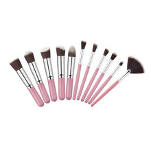 Load image into Gallery viewer, Silver/Golden Makeup Brushes